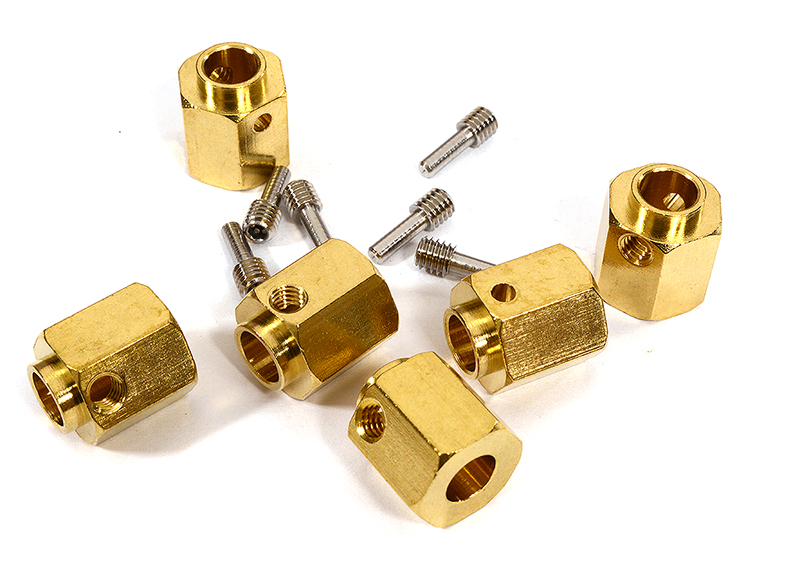 C29572 12mm Hex Wheel (6) Hub Brass 14mm Thick for Traxxas TRX-6 Scale & Trail Crawler - Image 1