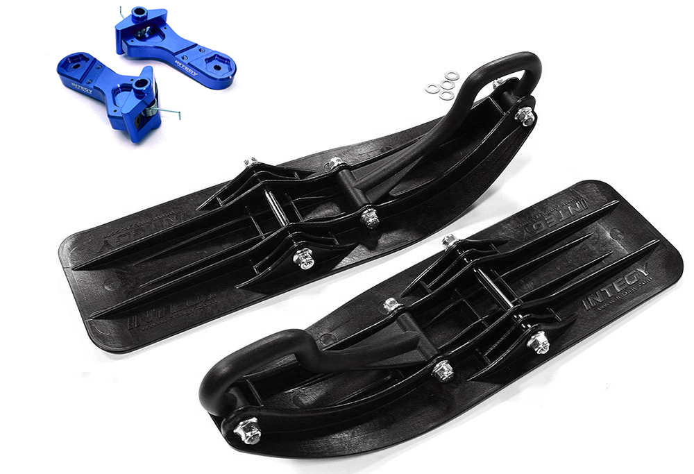C29602BLUE Front Sled Ski Attachment Set for Traxxas 1/10 Maxx 4S Truck (for RWD) - Blue - Image 1