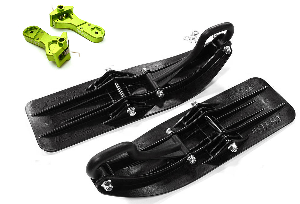 C29602GREEN Front Sled Ski Attachment Set for Traxxas 1/10 Maxx 4S Truck (for RWD) - Image 1