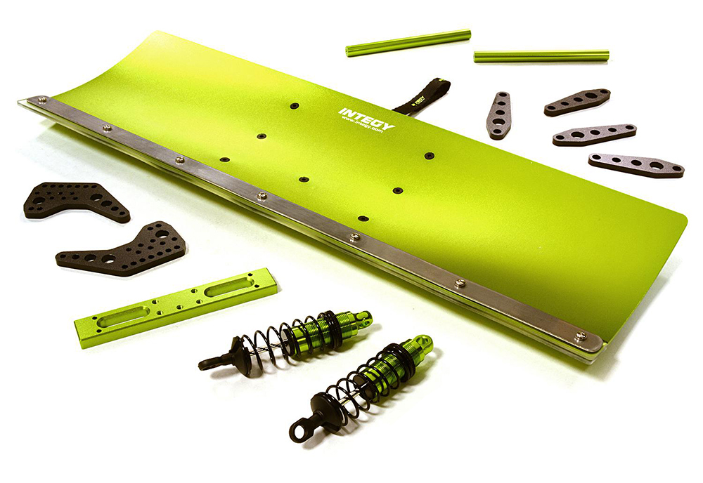 C29605GREEN Alloy Machined 400mm Snowplow Kit for Traxxas 1/10 Maxx 4S Truck - Image 1