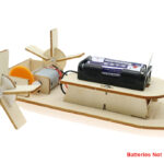 Wooden DIY Educational Battery Powered Paddle Steamer Boat Model Toy