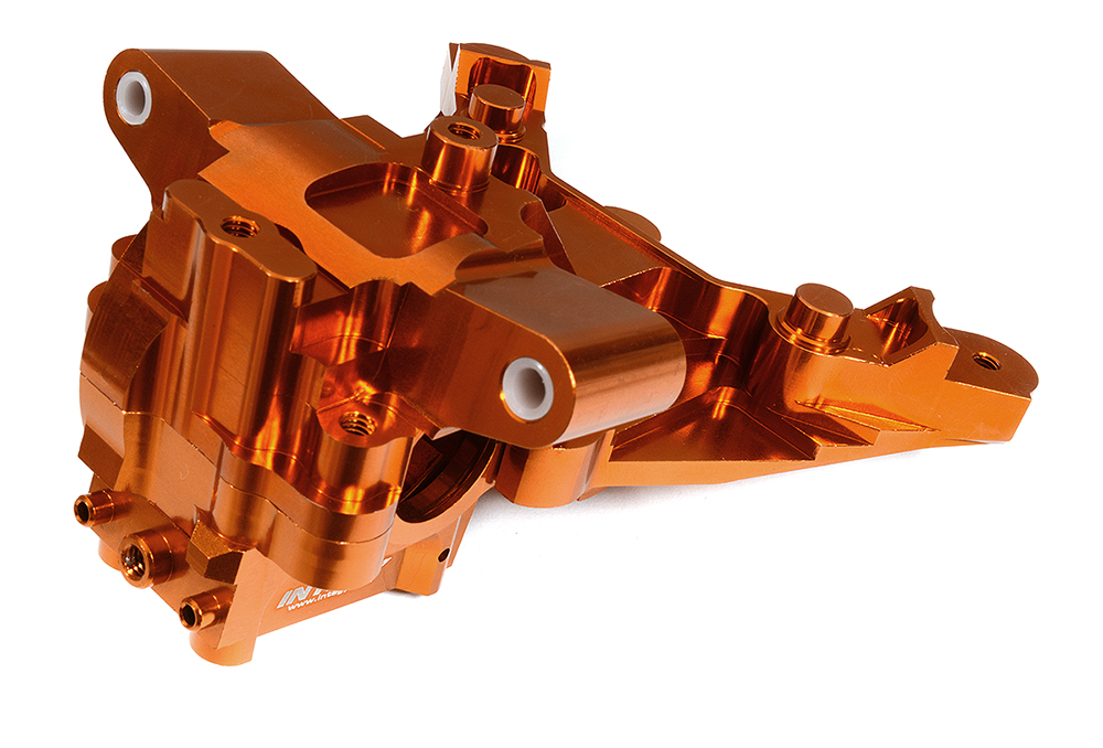 C29993ORANGE Orange Front Bulkhead Upgrade for Traxxas 1/10 Maxx 4S - Billet Machined 8920 - Image 1