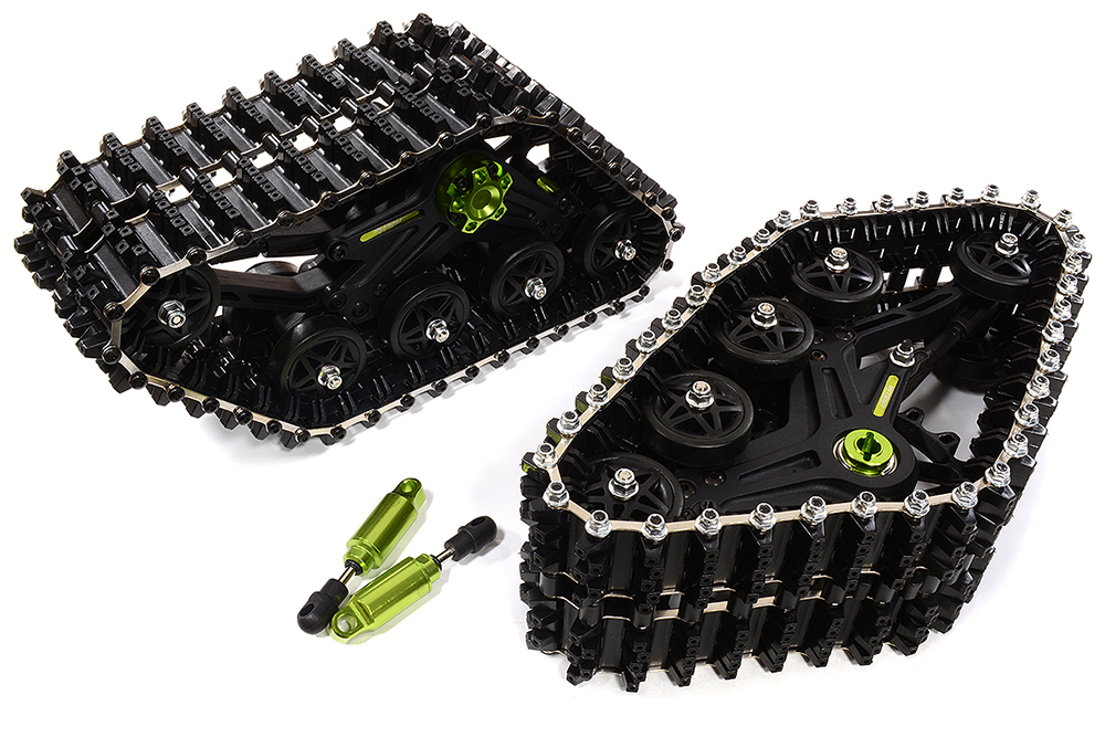 C29998GREEN Rear Snowmobile & Sandmobile (2) for Traxxas 1/10 Maxx 4S Truck, require C29373 - Image 1