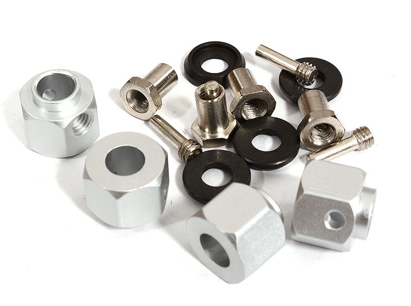 C30010SILVER 12mm Hex Wheel (4) Hub Alloy 11mm Thick for Traxxas TRX-4 Scale & Trail Crawler - Image 1