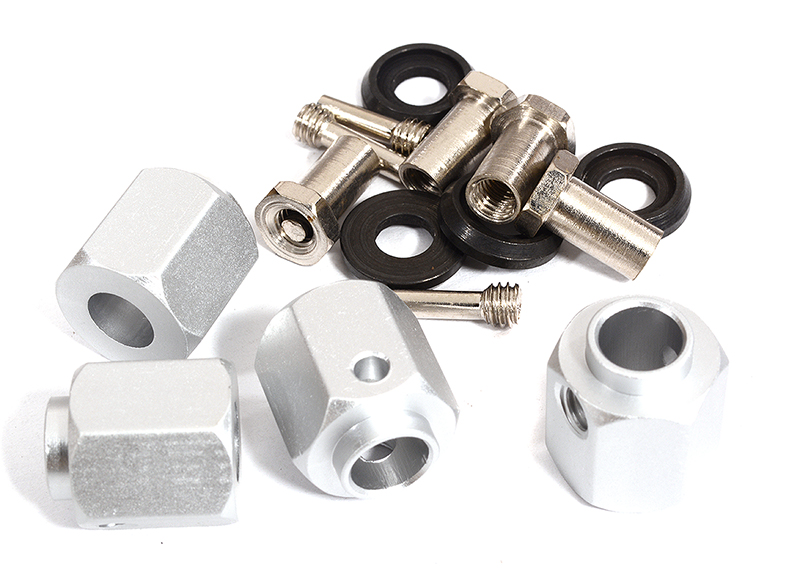 C30013SILVER 12mm Hex Wheel (4) Hub Alloy 14mm Thick for Traxxas TRX-4 Scale & Trail Crawler - Image 1