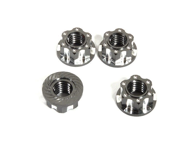 C30044GUN Realistic Billet Machined M4 Size Wheel Nuts for 1/10 Scale RC - Image 1