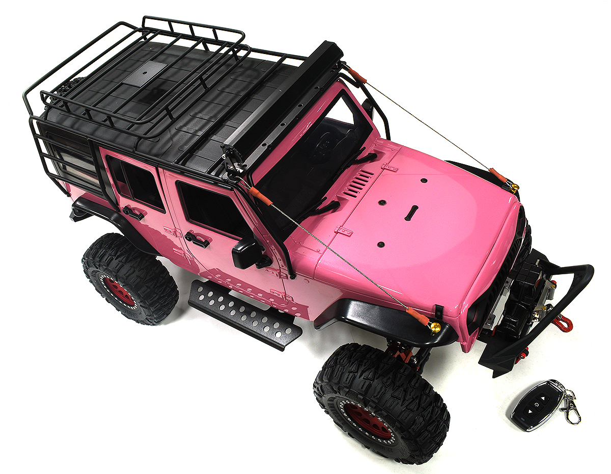 C30107PINK Realistic 1/10 Custom Scale Crawler JW10-S+Cage 2.4GHz Radio Control RTR - Pink - Image 1