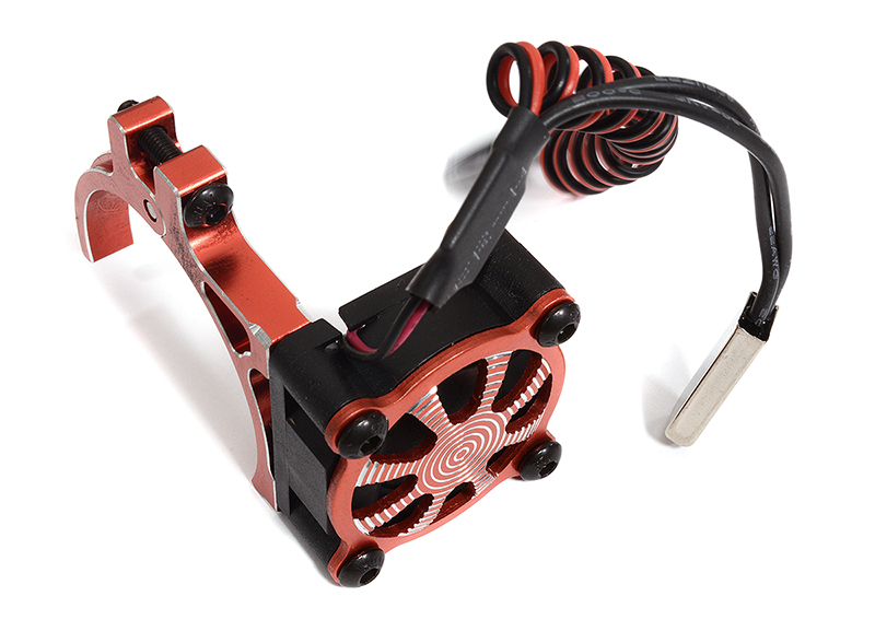 C30116RED Alloy Motor Mount + Cooling Fan for TRX-4 & SCX10 (Motor: 36mm O.D.) - Image 1