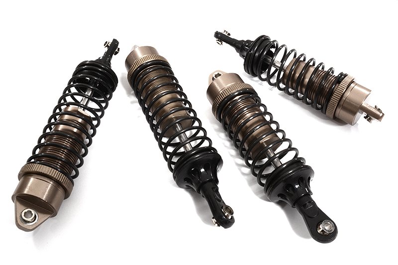 C30117BROWN Billet Machined Alloy Shock Set (4) for 1/10 Slash 4X4 (L=91/104mm) - Image 1