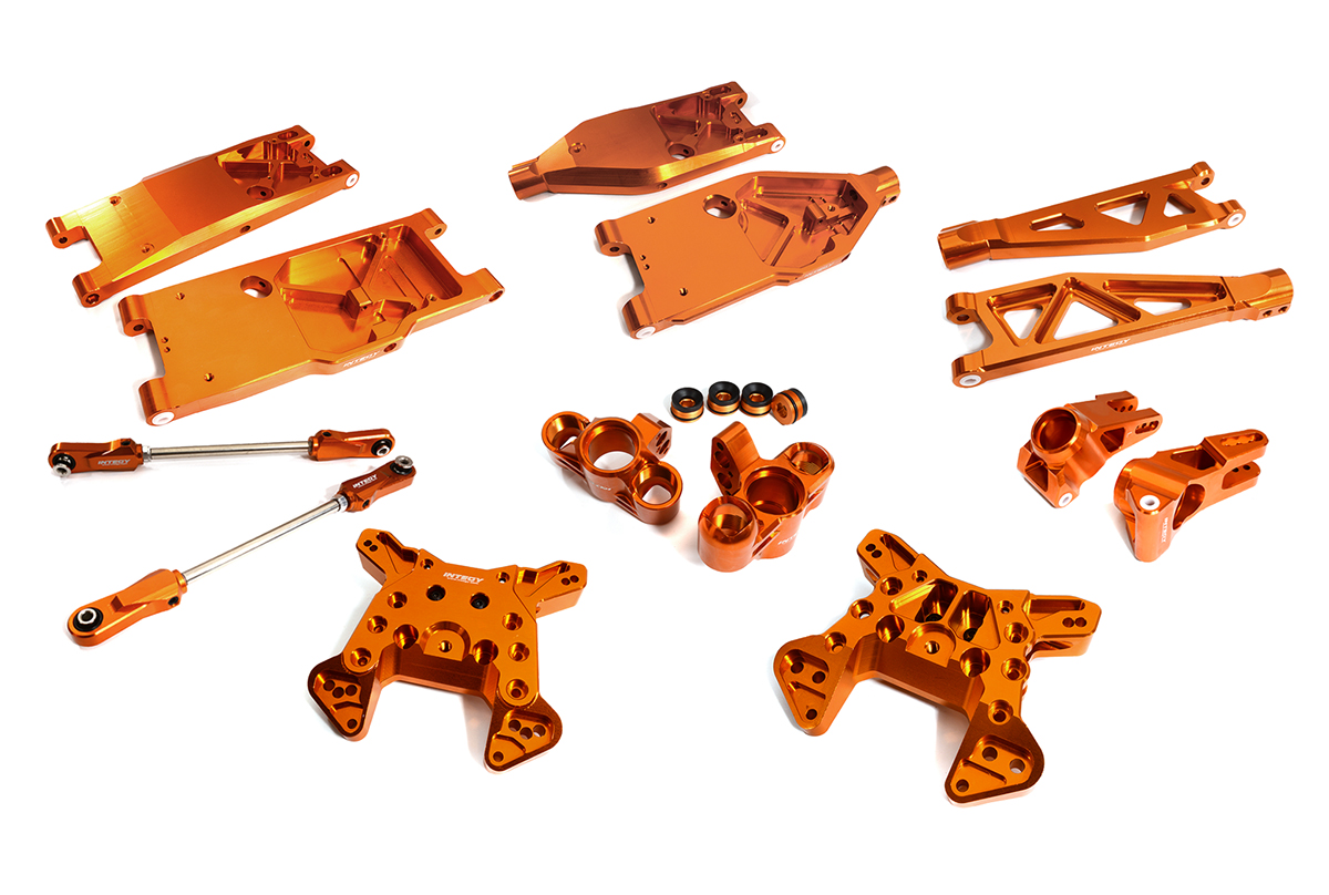 C30183ORANGE Billet Machined Alloy Suspension Kit for 1/5 Kraton 4X4 8S BLX Speed Monster - Image 1