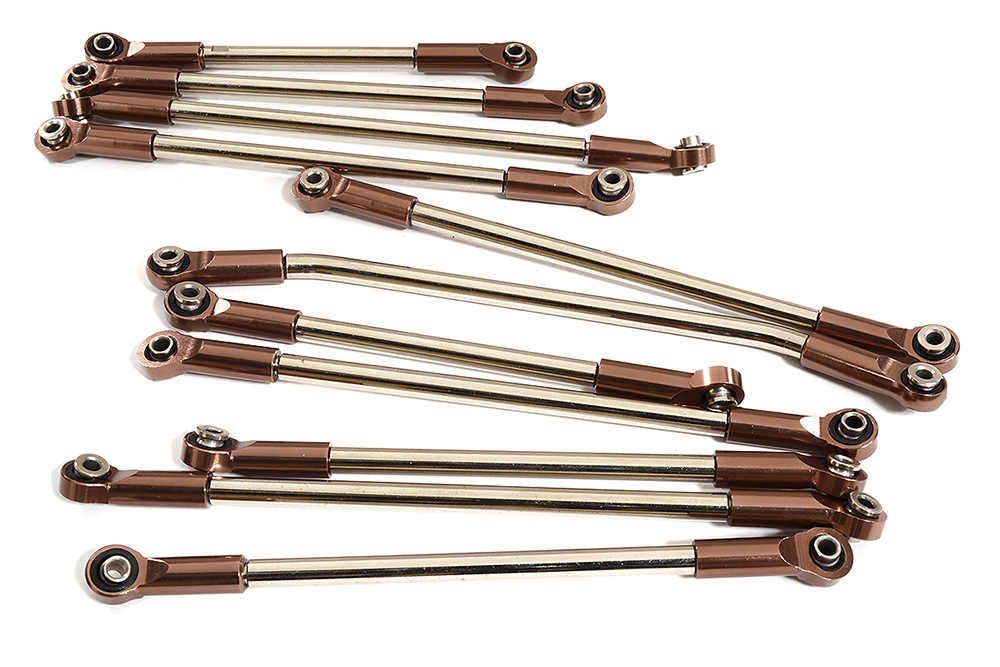 C30196BRONZE Bronze Billet Machined Linkage (11) Set for Element RC 1/10 Scale Enduro Sendero - Image 1