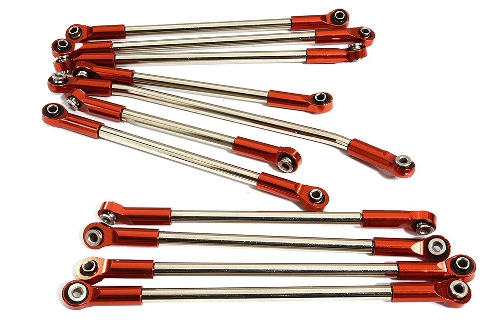 C30196RED Billet Machined Red Linkage (11) Set for Element RC 1/10 Scale Enduro Sendero - Image 1