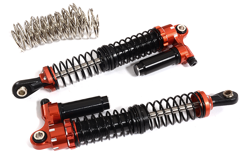 C30215RED Machined Piggyback Shock Pair (2) for Axial SCX10 III Off-Road Crawler (L=95mm) - Image 1