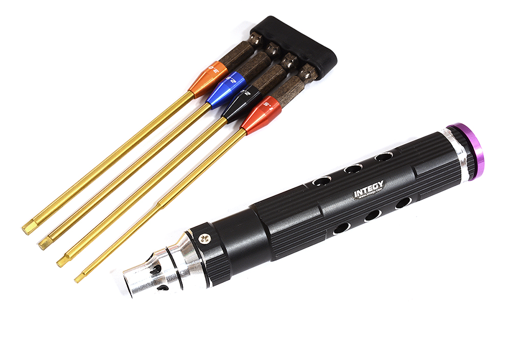 C30219PURPLE QuickPit 4 Metric Sizes, Wrench w/ Allen Hex Tip Set (1.5, 2, 2.5 & 3mm) - Image 1