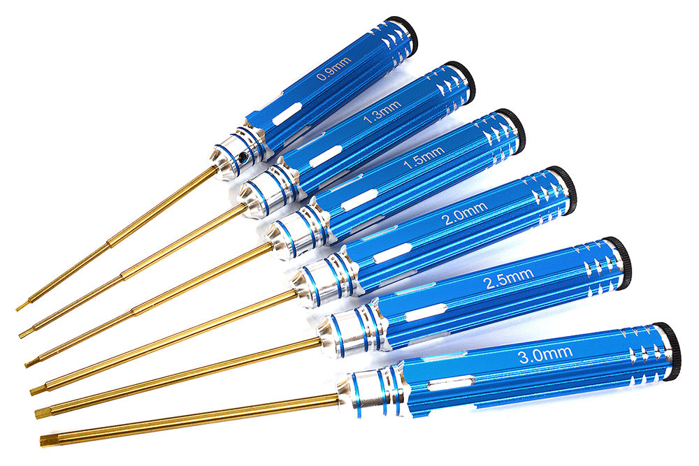 C30260 Metric Size Allen Hex Wrench Set 6pcs (0.9, 1.3, 1.5, 2, 2.5 & 3mm) - Image 1