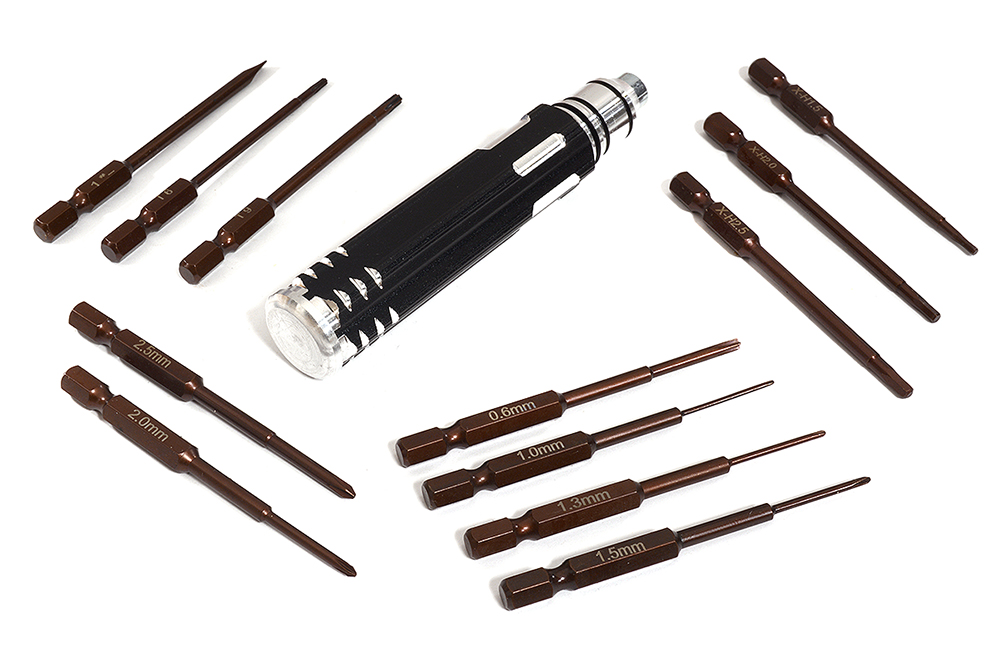 C30264 12 Sizes Mini Tool Set w/ Carrying Case (Allen Hex, Phillips, Flat & Torque) - Image 1