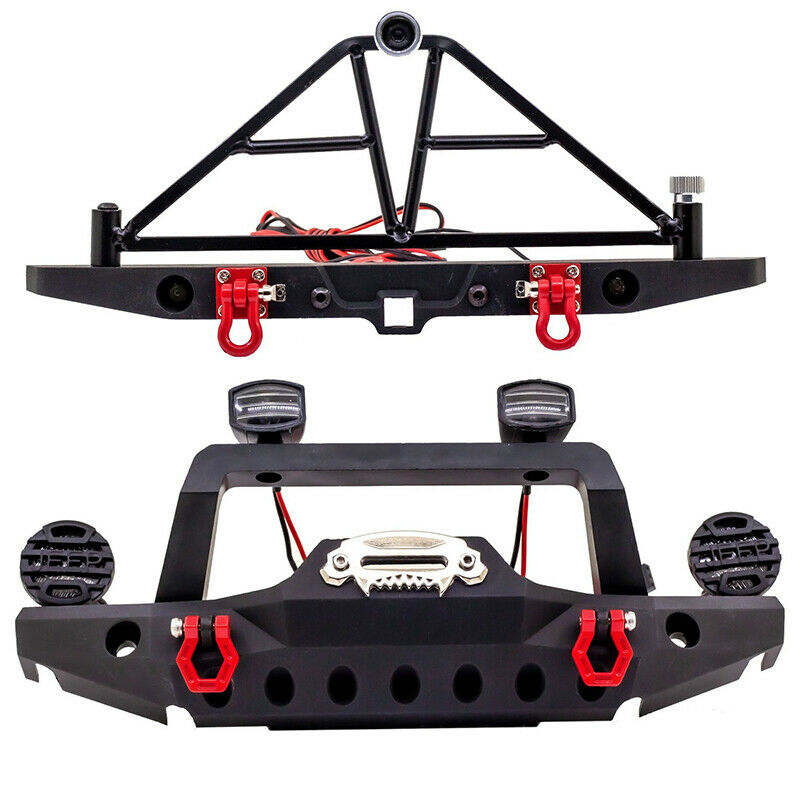 C30282 Realistic Front & Rear Bumper w/LED for Traxxas TRX-4 & Axial SCX10 III & SCX-10 - Image 1
