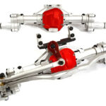 Billet Machined F & R Axle Assembly for 1/10 SCX10 Crawler w/ 4-Link Suspension