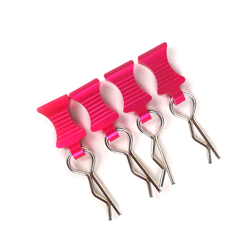 C30325PINK Aluminum Alloy Easy Pulls (4) w/ Body Clips for 1/10 Scale - Image 1