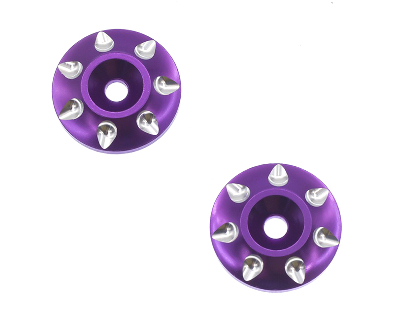 C30361PURPLE Aluminum Wing Mount Buttons for 1/8 Scale Buggy - Image 1