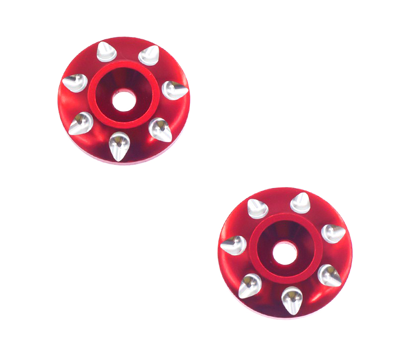 C30361RED Aluminum Wing Mount Buttons for 1/8 Scale Buggy - Image 1