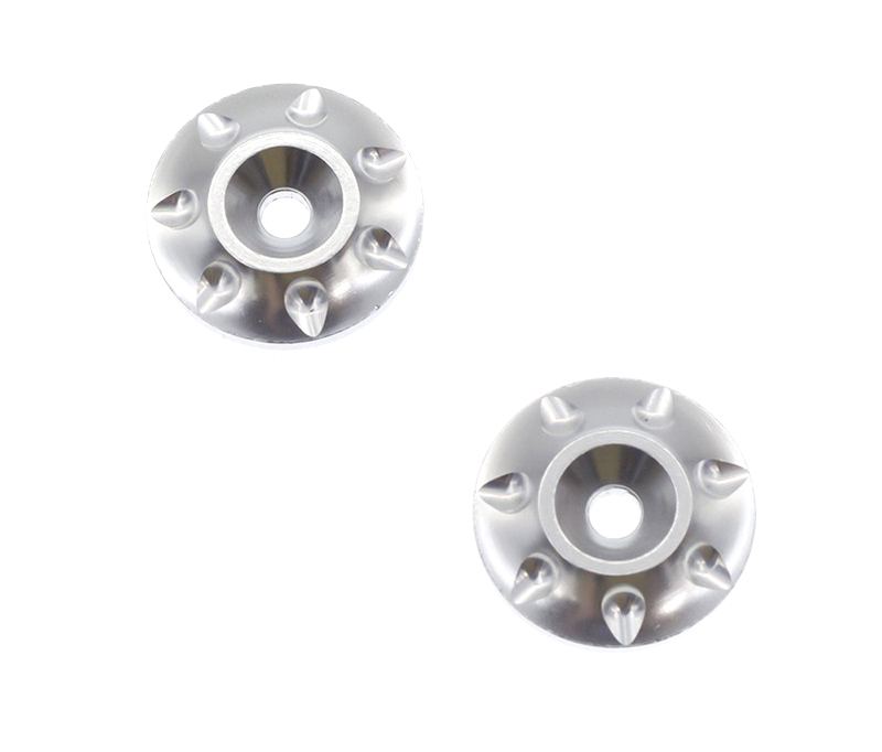 C30361SILVER Aluminum Wing Mount Buttons for 1/8 Scale Buggy - Image 1