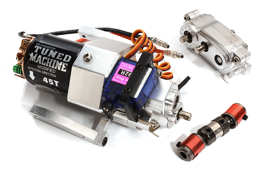 C30565 1/10 Crawler 2 Speed Gearbox w/ Servo, Motor, Transfer Case & Drive Shaft - Image 1