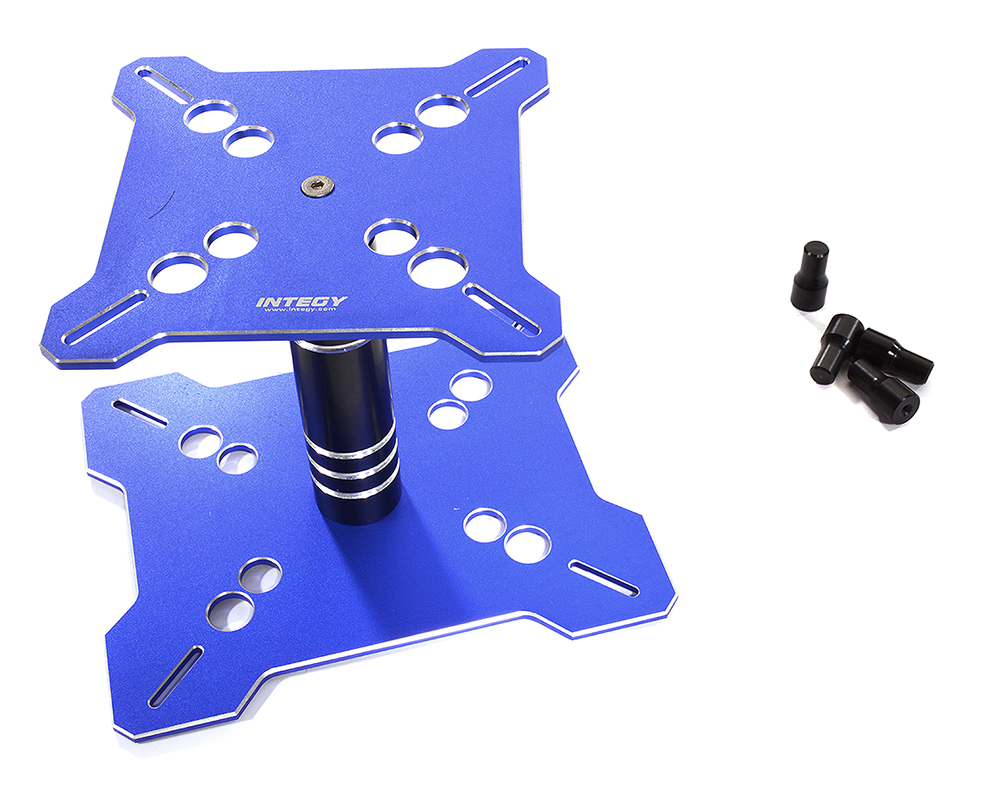 C30611BLUE Universal Blue Car Stand Workstation for 1/10 & 1/8 Scale Models (150x125x115mm) - Image 1