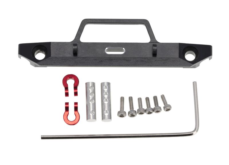 C30647BLACK Alloy Machined Front Bumper for Axial 1/24 SCX24 - Image 1