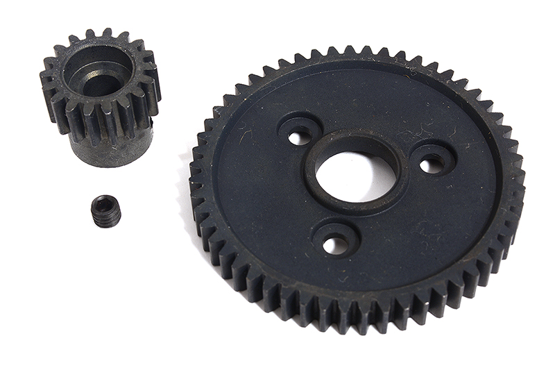 C30682 Steel 0.8M 32 Pitch 54T Spur+18T Pinion Set w/5mm for Most Traxxas 1/10 4X4 - Image 1
