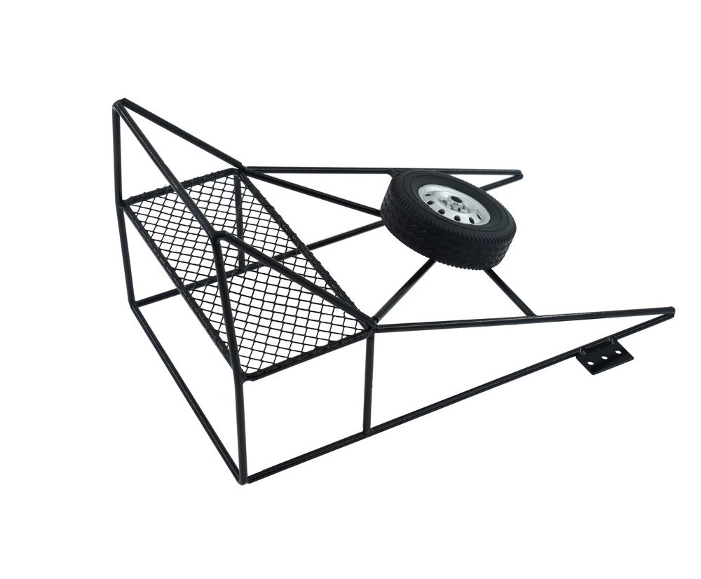 C30722BLACK Metal Roll Cage w/ Spare Tire for WPL D12 Truck - Image 1