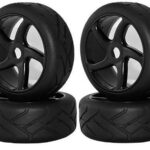 Rubber Tires, Wheels & Inserts TK03 Style w/ 17mm Hex for 1/8 Buggy Size 4pcs.