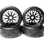 Rubber Tires, Wheels & Inserts TK12 Style w/ 17mm Hex for 1/8 Buggy Size 4pcs.