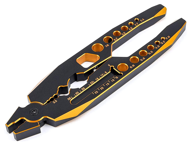 C30804GOLDBLACK Multipurpose Maintenance Pliers w/ Ball End Tool for RC Shocks - Image 1