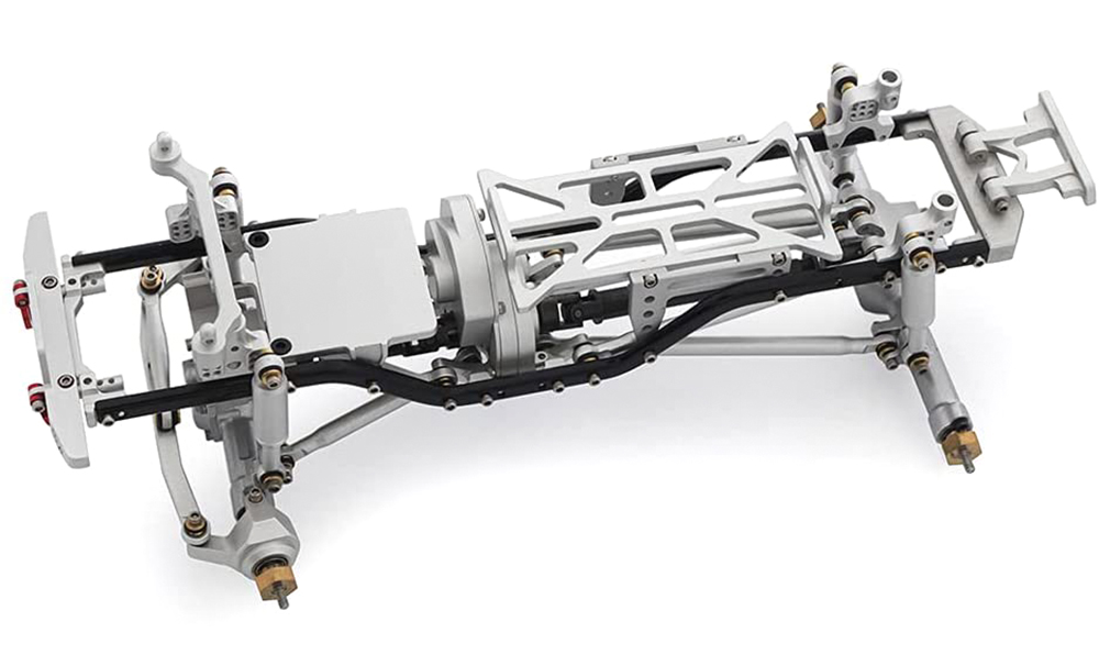 C30819SILVER Complete Alloy Conversion Kit w/ 133 Wheelbase for 1/24 SCX24 Deadbolt Crawler - Image 1