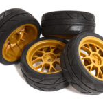 7Y Spoke Complete Wheel & Tire Set (4) for 1/10 Touring Car W=26mm Offset 4.5mm