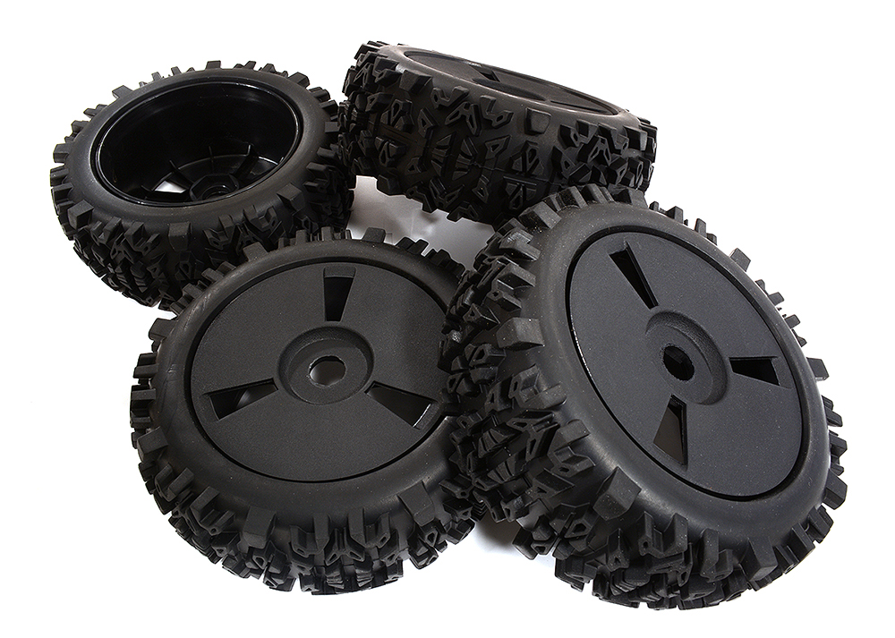 C30843 Tires, Wheels & Inserts TK21 Style w/ 17mm Hex for 1/8 Size 4pcs OD=122mm - Image 1