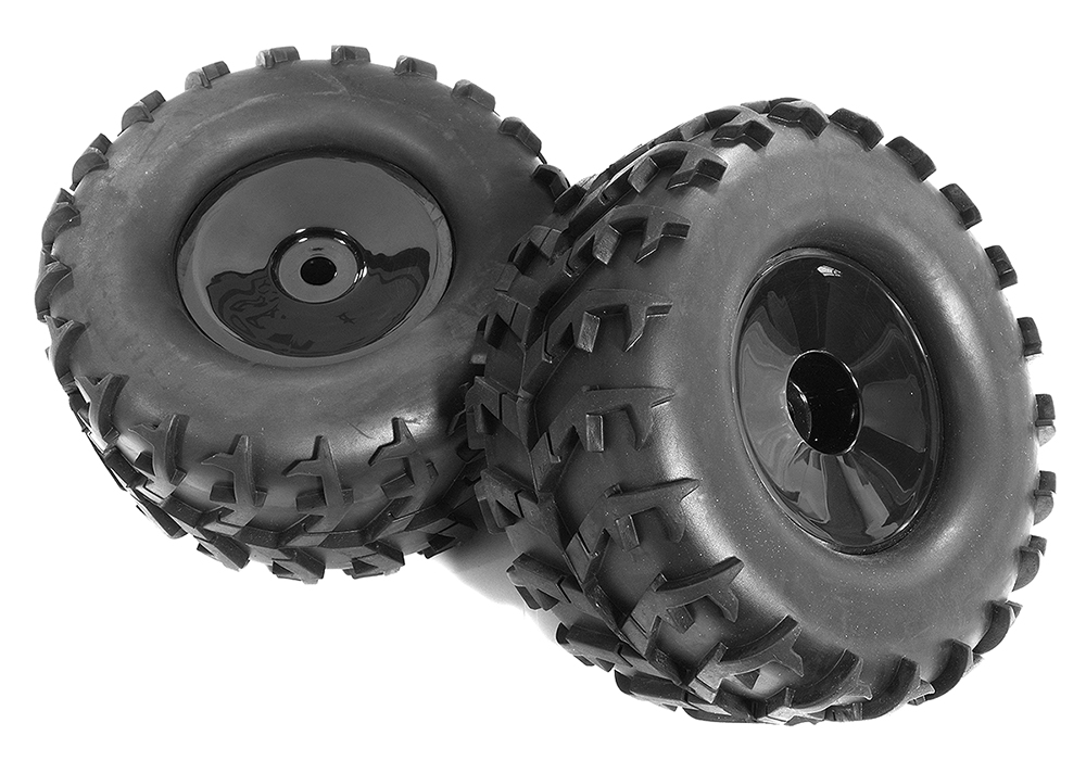 C30867 Tires, Wheels & Inserts TK45 w/17mm Hex for 1/8 Monster Truck Size 2pcs OD=175mm - Image 1