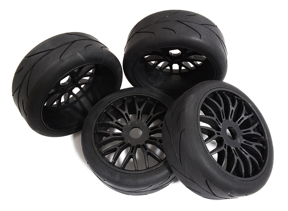 C30893 Tires, Wheels & Inserts TK58 Style w/ 17mm Hex for 1/8 Buggy Size 4pcs OD=102mm - Image 1