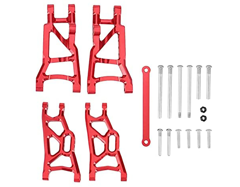 C30908RED Alloy Front & Rear Lower Arms w/ Tie Bar Set for 1/10 Slash 2WD (2555 3631 2532) - Image 1