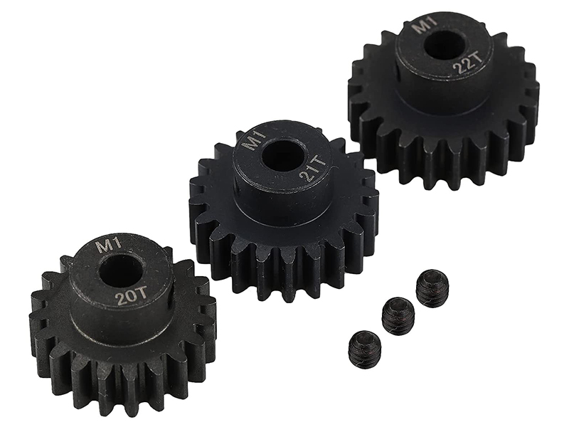 C30969 Billet Steel Pinion Gears 20T, 21T & 22T MOD1 Pitch 5mm Shaft for 1/8 Brushless - Image 1