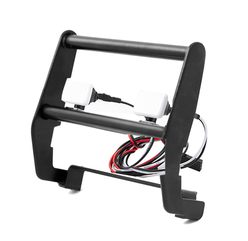 C30976BLACK Realistic Front Alloy Bumper w/ LED for TRX-4 Ford Bronco Style Body - Image 1