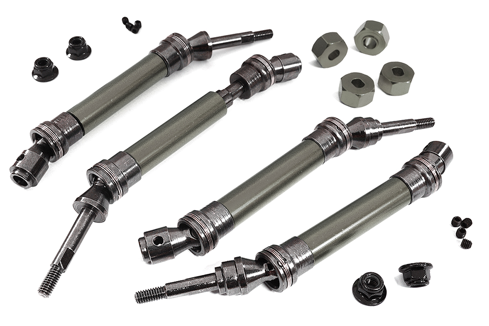 C30978GUN Front & Rear Universal Drive Shaft Set for Traxxas 1/10 Slash 4X4 6851X 6852X - Image 1