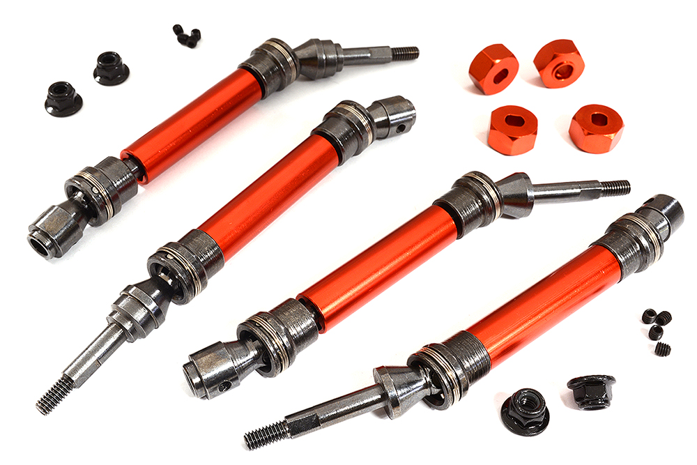 C30978RED Front & Rear Universal Drive Shaft Set for Traxxas 1/10 Slash 4X4 6851X 6852X - Image 1