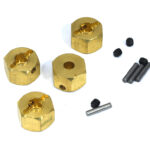 12mm Hex Wheel (4) Hub Brass 8mm Thick for Axial SCX-10, Wraith & CC01 Crawler