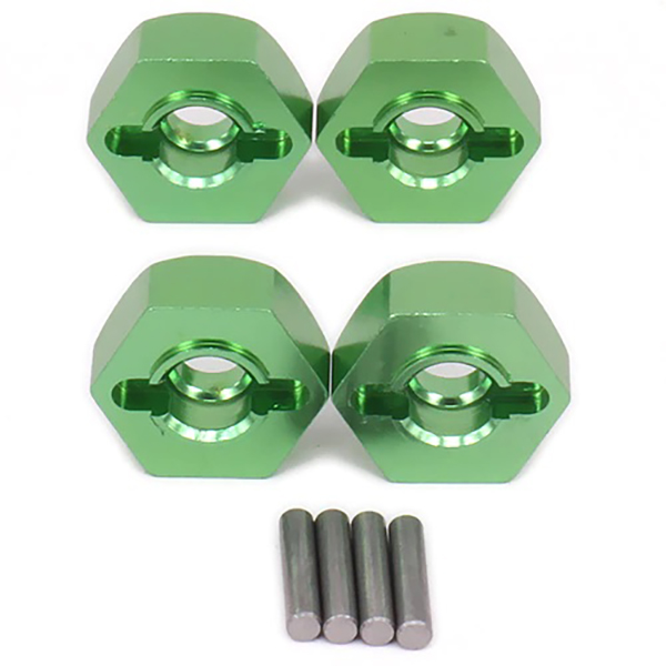 C31083GREEN 12mm Hex Wheel (4) Hub 5mm Thick for 1/10 Traxxas, Axial, Tamiya, Drift & TC - Image 1