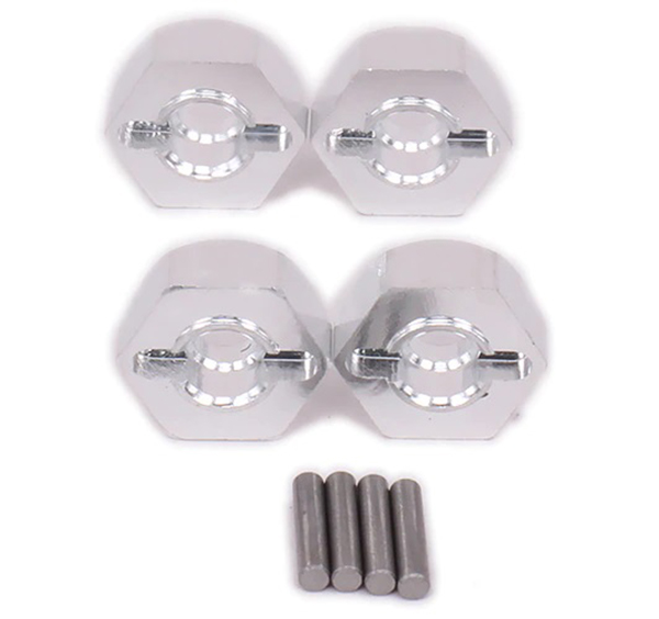 C31083SILVER 12mm Hex Wheel (4) Hub 5mm Thick for 1/10 Traxxas, Axial, Tamiya, Drift & TC - Image 1