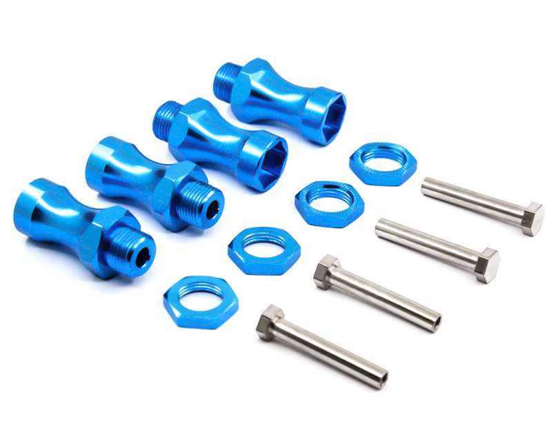 C31085LIGHTBLUE 12-to-17mm Conversion Alloy Hex Wheel (4) Hub +25mm Offset for 1/10 Scale RC - Image 1