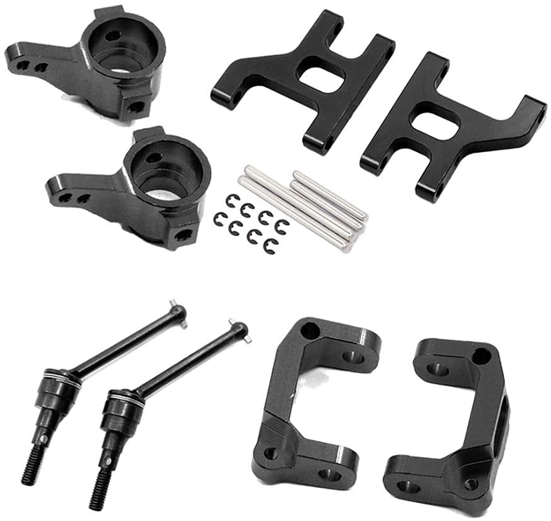 C31089BLACK Alloy Steering & Castor Blocks, Arms & Drive Shafts for Tamiya Off-Road CC01 - Image 1