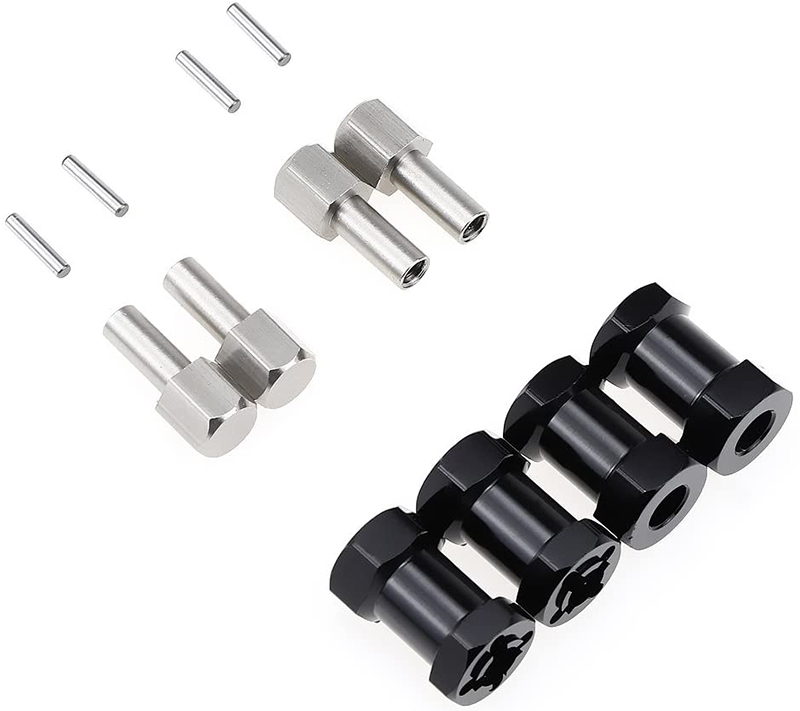 C31095BLACK 12mm Hex Wheel (4) Hub 20mm Thick for 1/10 Scale Truck & Buggy - Image 1